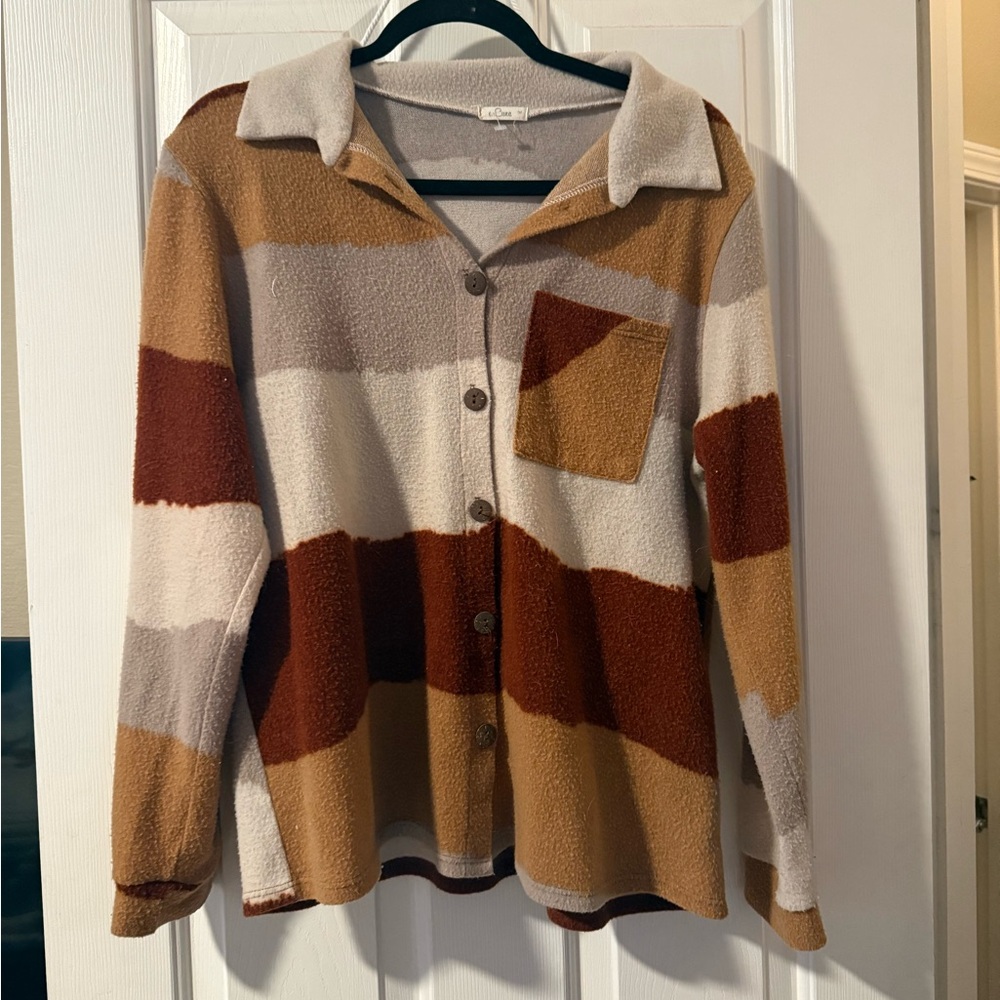 soft, striped button up shirt